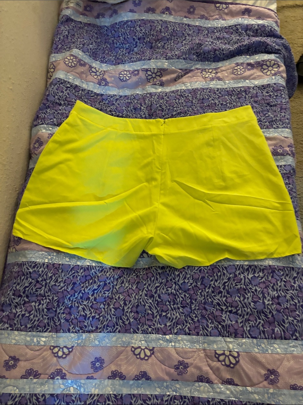 Women's Bright Yellow Stretch Shorts